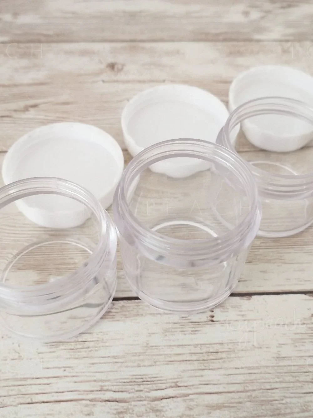 Mini Plastic Jars 3 Pack 0.5-0.75oz Screw Top Lid Travel Makeup Lotion Storage